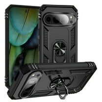 Dteck Case for Google Pixel 9 Pro XL, with Finger Ring Holder Kickstand, Military Grade Stand Cover Phone Cases Compatible for Google Pixel 9 Pro XL, Black