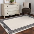 thumbnail image 4 of Black Cream Greek Key Large Area Rugs for Bedroom Living Room, Soft Non Slip Carpet Bedside Rug, Geometric Greece Ancient Rustic Rectangle Floor Cover Kitchen Accent Rug 2.7'x5' for Office, 4 of 9