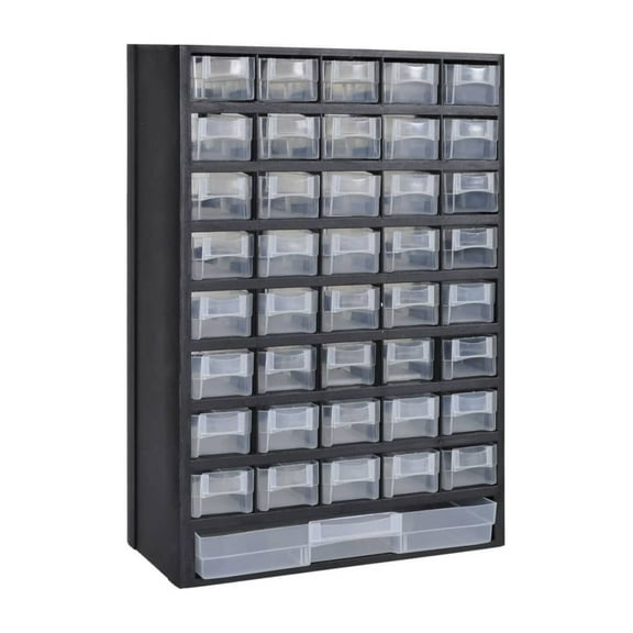 41-Drawer Plastic Storage Cabinet Tool Box Black
