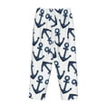 thumbnail image 3 of Lsque Navy Blue Anchor Print Women's Pajama Pants, Lounge Pant - Comfortable Home Wear,Elastic Waistband, Stylish Design-X-Large, 3 of 9