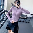 thumbnail image 2 of Chaqueta deportiva Ropa de yoga ajustada para mujer Camiseta de manga larga con cremallera Cárdigan ajustado Ropa de entrenamiento para correr, 2 of 6