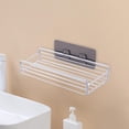thumbnail image 4 of Estante de Almacenamiento de Hierro a Prueba de óxido, Sin Perforaciones, Estante para Condimentos Montado en La Pared, Champú, Soporte para Gel de Du blanco Macarena Estante de almacenamiento montado en la pared, 4 of 8