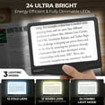 thumbnail image 3 of MAGNIPROS 5X Large LED Page Magnifier for Reading Magnifying Reader with 3 Color Lighting Modes & Anti-Glare Lens to Reduce Eye Strain-Perfect for Fine Print, Aging Eyes, Low Vision and Seniors, 3 of 12