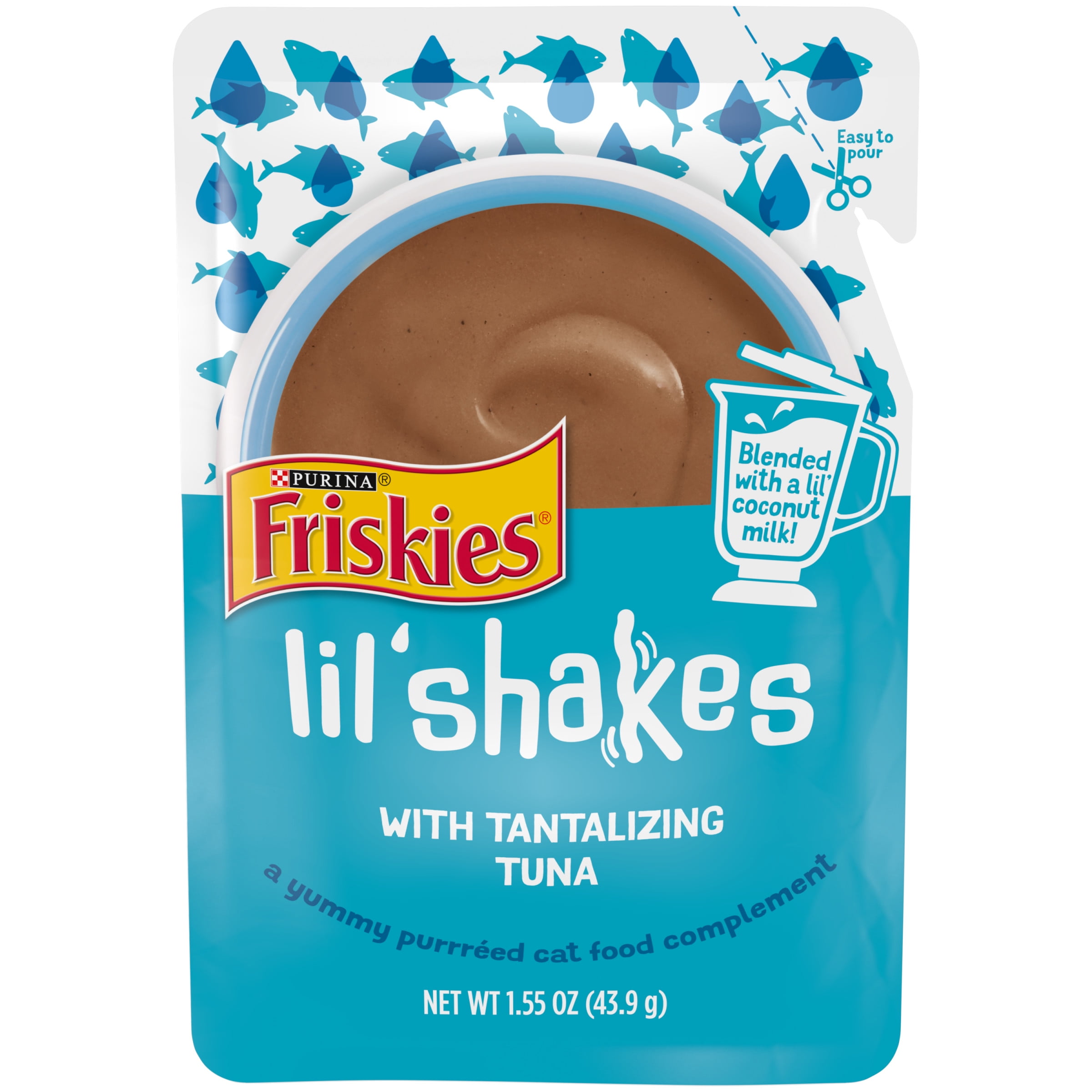 Purina Friskies Lil Shakes Tantalizing Tuna Food Topper for Cats, 1.55 oz Pouch