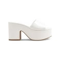 thumbnail image 3 of WILD PAIR Womens White 2" Platform Cushioned Slip Resistant Melborne Round Toe Block Heel Slip On Heeled Sandal 9.5 M, 3 of 4