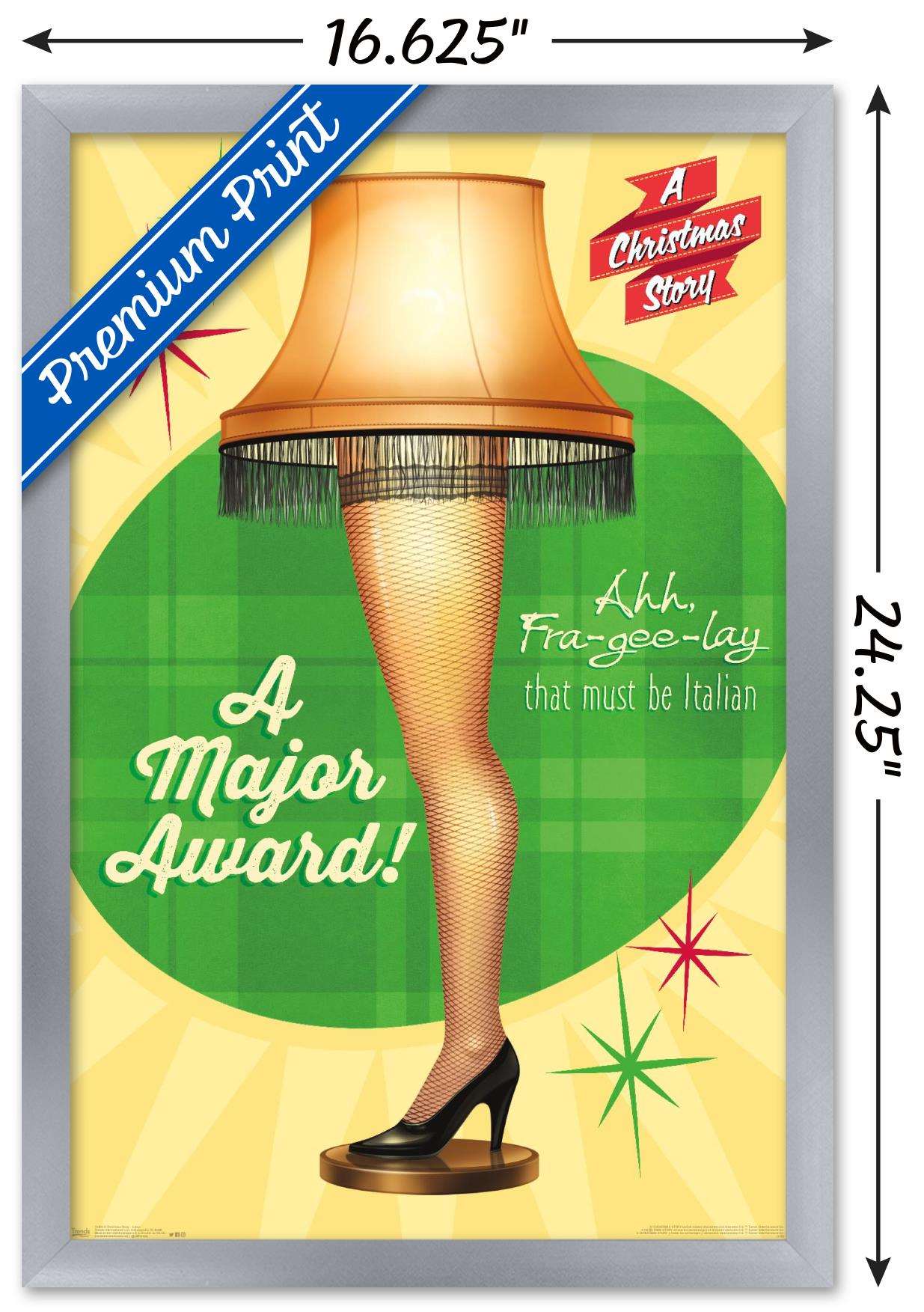 A Christmas Story - Lamp Wall Poster, 14.725" x 22.375", Framed