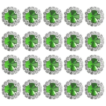 

20PCS Flatback Round Rhinestones DIY Craft Crystals Table Scatters for Jewelry Making Wedding Bridal Shower Decoration (Green)