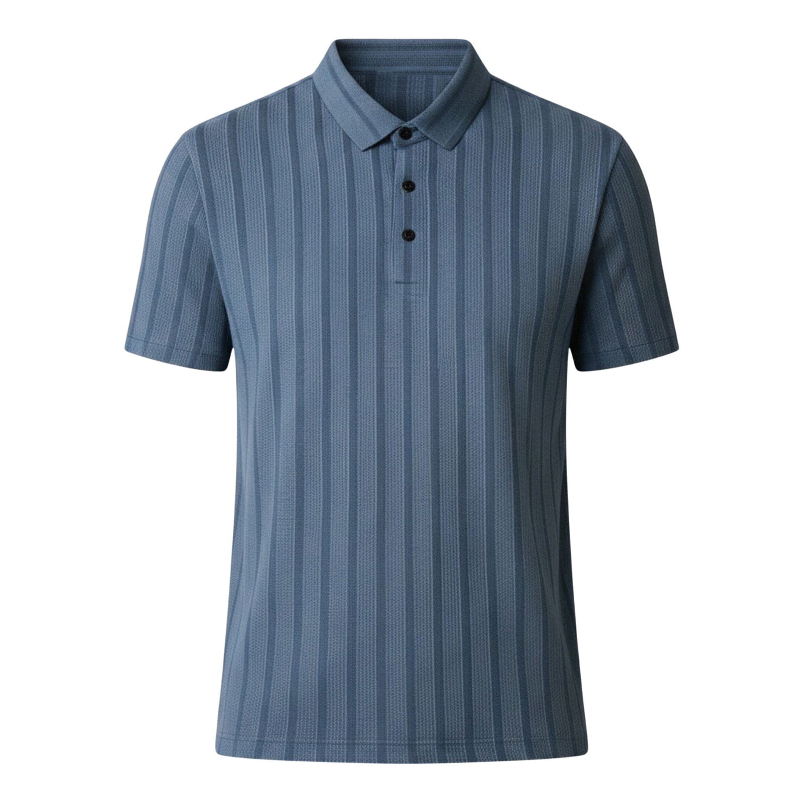 KIHOUT Men's Vertical Striped Mesh Knit Ice Silk Short Sleeve Polo