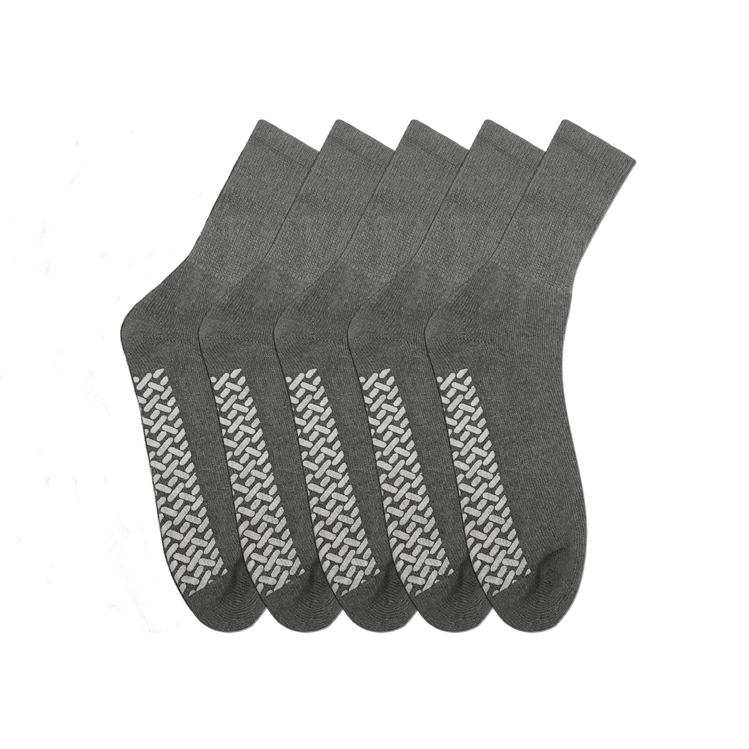 Noble Health Care Diabetic anti Skid Hospital Slipper Socks Women's 9-11, Grey (3 Pack)