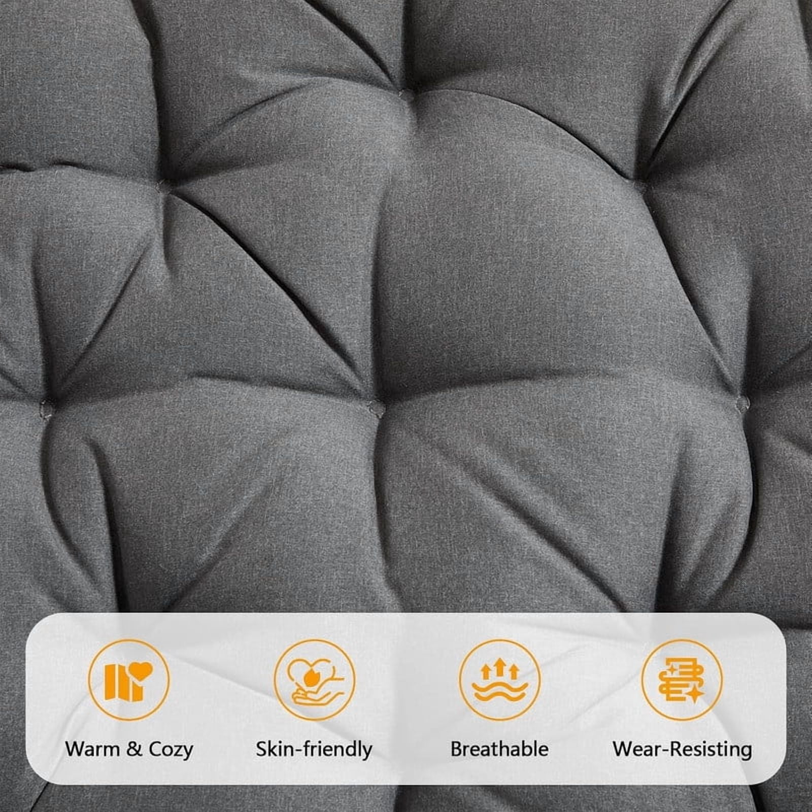 Ergonomic Wicker Papasan Chair, 360° Swivel Chair with Soft Thick Cushion for Living Room, Bedroom, Reading Room