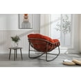 thumbnail image 4 of Outdoor Rocking Chair with Padded Cushion, Oversized Rattan Wicker egg Chair Outdoor with  All-Weather Steel Frame, 250lbs Capacity, Modern Lounge Rocker for Front Porch Living Room Bedroom, Orange, 4 of 9