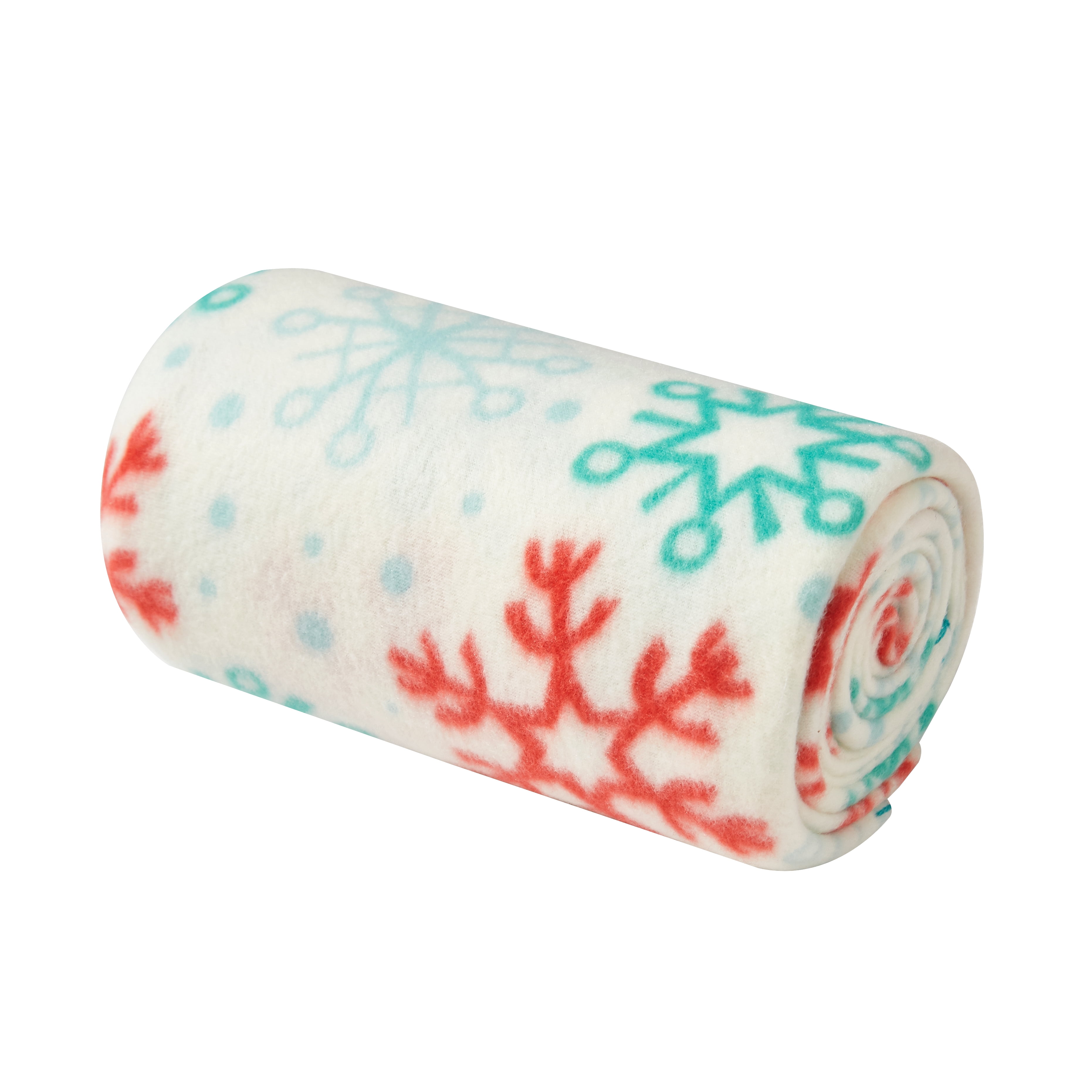 Mainstays Fleece Throw, White Snowflake 50x60