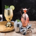 thumbnail image 4 of 18.6oz/550ml Cocktail Pineapple Cup With Lid - 304 Stainless Steel Metal Rose Golden Plating, 4 of 5