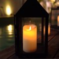 thumbnail image 3 of Outdoor Candles Waterproof Flickering Moving Flame LED Candles Battery Operated Candles with Remote Control and Timer Matte Ivory Plastic Set of 2, 3 of 7