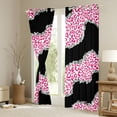 thumbnail image 3 of jejeloiu Leopard Print Blackout Curtains Set of 2 (52x84 Each),Waves Geometric Striped Window Curtains,Pink Black Curtains and Drapes For Girls Kids,Ultra Soft Home Decor, 3 of 6
