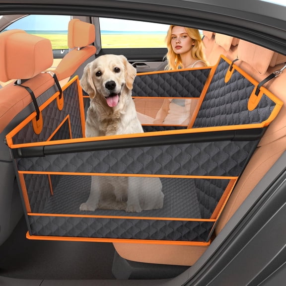 Dog Car Seat for Large Dogs, Half Back Seat Extender with Hard Bottom, Waterproof Non-Slip Pet Car Seat for Cars, SUVs and Trucks, Fits Medium Dogs