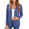 thumbnail image 3 of Womens Lightweight Cardigans Fashion Solid Color Long Sleeves Tops for Daily Commuting Wear, 3 of 6