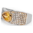 thumbnail image 3 of 3 Ctw Pear Cut Fancy Yellow Engagement Ring for Women Rhodium Plated Sterling Silver Glitz Design, 3 of 3