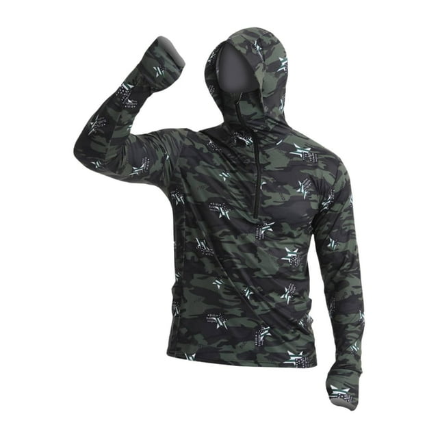 Camisa con capucha y protección solar para hombre, camisa , chaqueta, camisa de pesca transpirable, camiseta protectora contra erupciones L