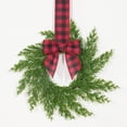 thumbnail image 4 of Mini Christmas Wreaths Christmas Artificial French Wreath Bow Ribbon Small Wreath Decorative Hanging Ornament For Home Christmas Decoration,red and black checkered 1pc, 4 of 4