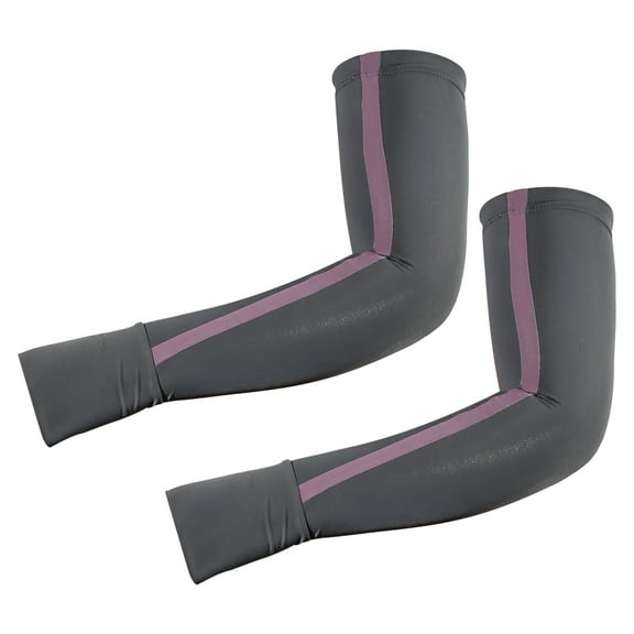 Vocoste 1 Pair Cooling Arm Sleeves for Women Sports Arm Sleeve Sun Protection Gray Purple