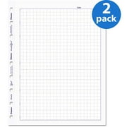 Blueline Miraclebind Quad Ruled Refill Sheets, White, 25 Sheets/Pack, 2 Packs