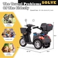 thumbnail image 3 of SKRT Large 3 Wheels Mobility Scooters (XW-E07), Electric Heavy Duty Wheelchair Device, 400 LBS Capacity for Seniors & Adults, 3-Gears Speeds, 2 Storage Baskets, Seat Extension, No Assembled Required, 3 of 8