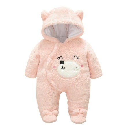 

MIUBAGIAL Baby Fuzzy Jumpsuit Autumn and Winter Clothes Winter Thickened Boys and Girls Baby Crawling Clothes Out Wear Warm Clothes