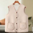 thumbnail image 4 of TIANZEN Shearling Vest Winter Warm Lined Sleeveless Jacket Cozy Teddy Stand Collar Outerwear For Cold Weather Half Zip Vest Quilted Riding Jacket Vest Zip, 4 of 5