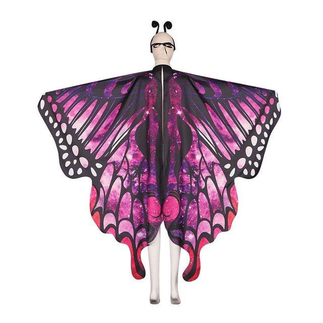 Capa de Halloween con chal de mariposa giratorio, decoración, capa de mariposa, alas de mariposa grandes europeas y americanas, traje colorido