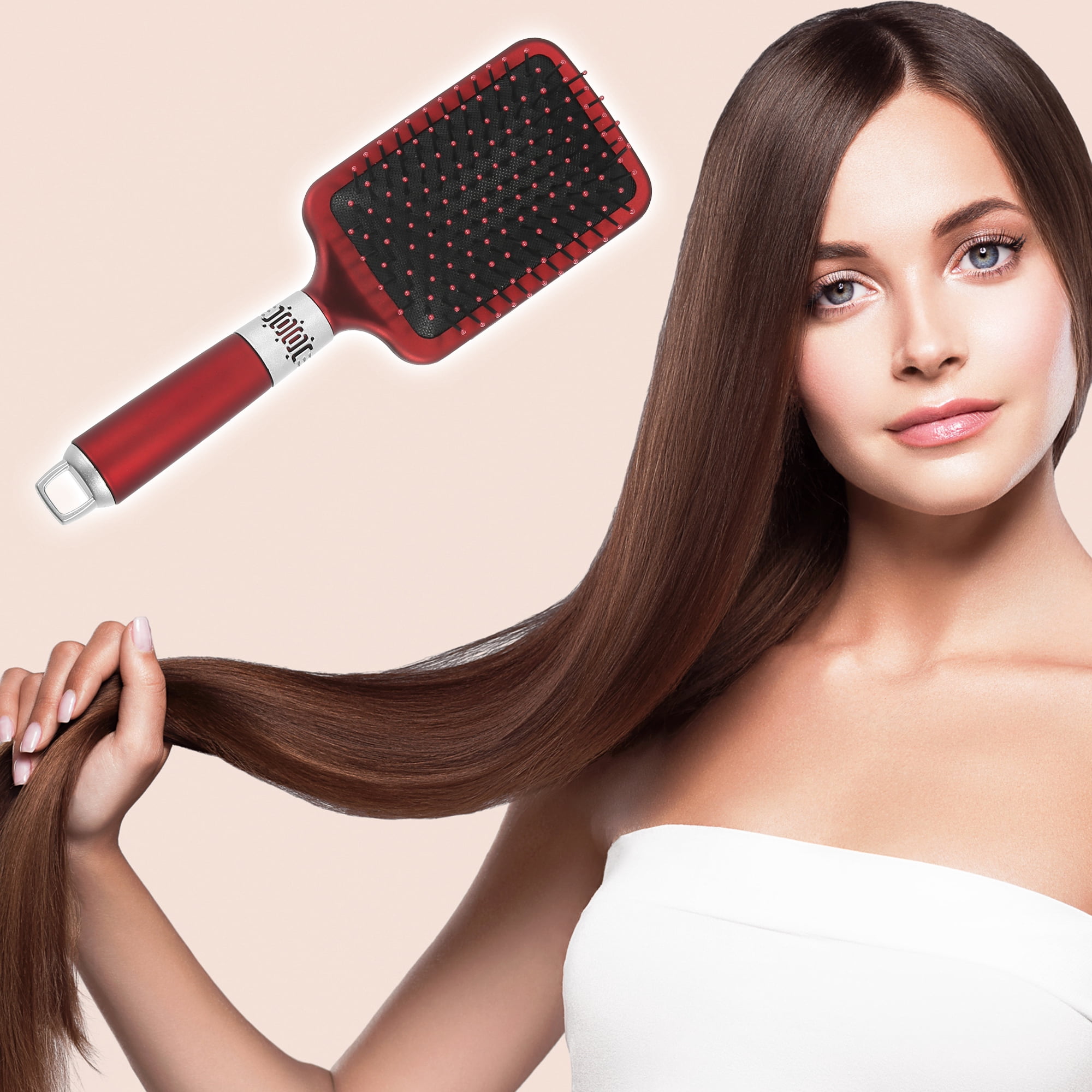Unique Bargains Wet and Dry Detangling Hair Brush Hair Combs Red