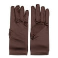 thumbnail image 2 of Premium Solid Color Wrist Length Short Satin Wedding Party Prom Bridal Gloves, 2 of 2