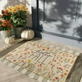 thumbnail image 2 of Hello Fall Floral Decorative Doormat, Autumn Thanksgiving Home Farmhouse Decor Low-Profile Switch Rug Entrance Front Floor Mat for Porch Indoor Outdoor 17x30 Inch, 2 of 6