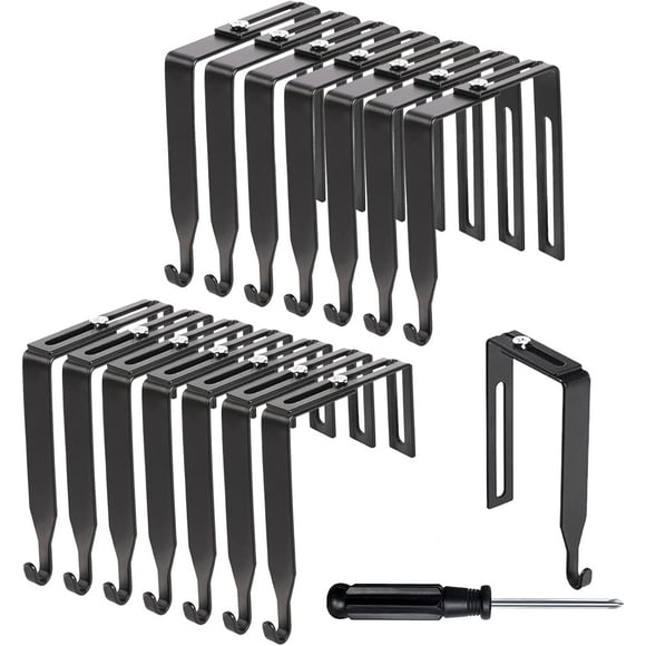 shiyou-15 Pcs Adjustable Cubicle Wall Hooks Coat Hanger Metal Black Over The Door Mirror Hooks Adjusted to Fit Panels with 1 3/8 Inch to 3 1/2 Inch Thickness for Office Whiteboard Wall Panels (black)