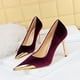 thumbnail image 4 of Zapatos de tacón alto finos de lujo ligeros de moda para banquetes para mujer, zapatos de gamuza con punta de metal, zapatos de mujer, zapato individual, zapatos de mujer, 4 of 5