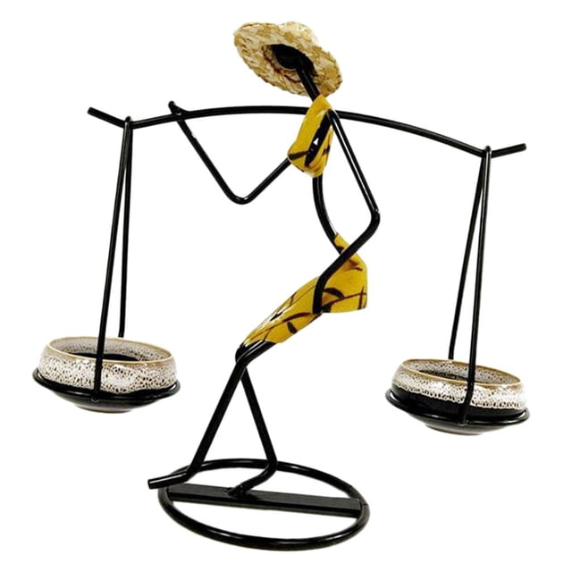 Candelabro, Mujer Escultura , Material De Hierro Forjado Hecho A Mano, Adecuado Para Centro De Decoración De Decoración De Mes Baoblaze candelero del soporte del tealight