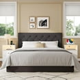 thumbnail image 6 of Upholstered Full Headboard, Full Size Headboard Only for Bed Frame from 42”-55”, Adjustable Height Full headboard with Durable Wood Legs, Fabric Bed Headboard in Modern Button Design, Dark Grey, 6 of 7