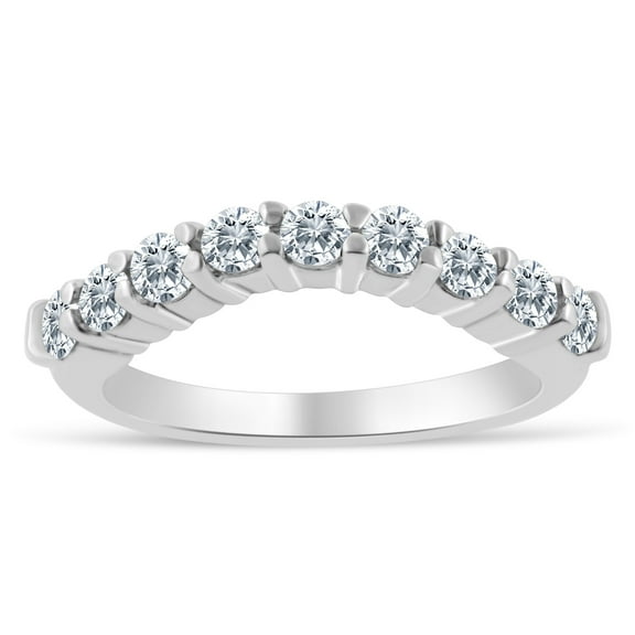 1/2ctw Chevron Diamond Wedding Band in 10k White Gold