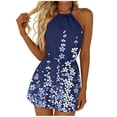thumbnail image 2 of Purcolt Women's Summer Beach Jumpsuit Halter Neck Sleeveless Wide Leg Shorts Jumpsuit Romper One Piece Outfits, 2 of 8