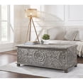 thumbnail image 2 of Mod-Arte Anglo Modern Solid Hard Wood Hand Carved Trunk in Gray, 2 of 21