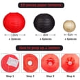 thumbnail image 3 of Set de faroles decorativos de papel zilue, negro, dorado y rojo, 15 unidades, 3 of 7