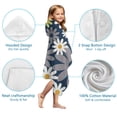 thumbnail image 7 of Navy Daisy Flower Pattern Hooded Bath Towel，50"x30" for Ages 3 To 12 Kids, Quick Dry Lightweight Soft Microfiber Hood Beach Towel Cover Up for Kids, 7 of 7