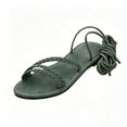thumbnail image 2 of DIVVce Braided Lace Up Flat Sandals For Women Open Toe Tie Back Comfort Casual Footwear, 2 of 8