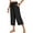Black, variant on ANYJOIN Womens Capri Pants Loose High Waisted Wide Leg Lounge Pants Drawstring Casual Palazzo Pants Trousers with Pockets