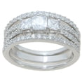 thumbnail image 2 of 925 Sterling Silver Lab-Created Diamond Wedding Engagement Ring Set - Two Rings, Clear D Color, Solitaire With Accents 2 of 2