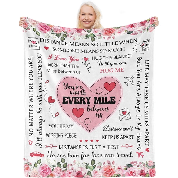 LHSHID Long Distance Relationship Gifts Girlfriend Gifts from Boyfriend Mothers Day Birthday Gift for Girlfriend for Her Women Wife Girlfriend Blanket Present