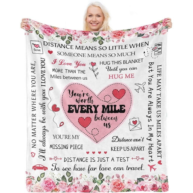 LHSHID Long Distance Relationship Gifts Girlfriend Gifts from Boyfriend Mothers Day Birthday Gift for Girlfriend for Her Women Wife Girlfriend Blanket Present