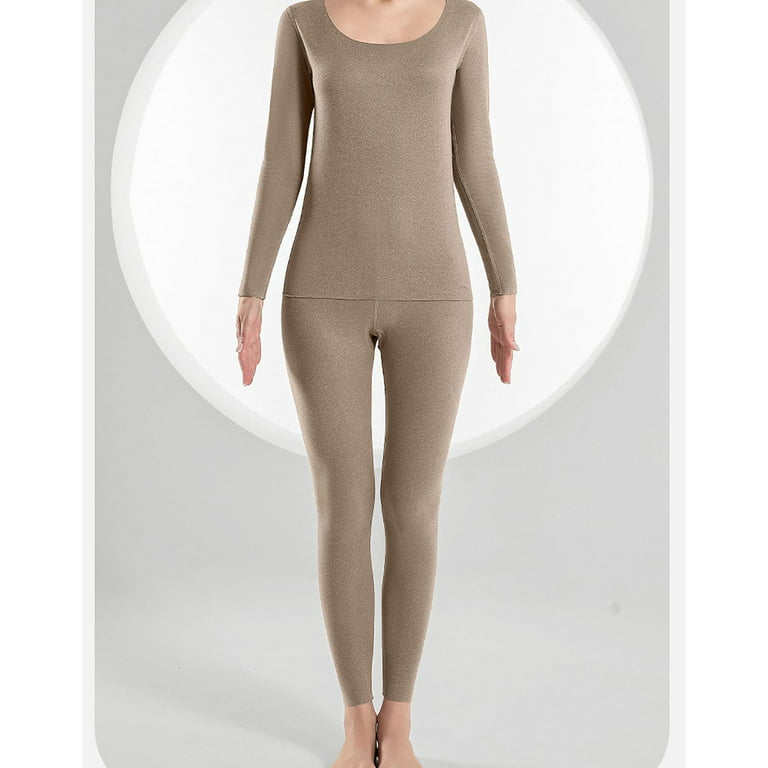 Womens Thermal Underwear Ultra-soft Base Layer Long Johns Set Winter Top  And Bottom Suits