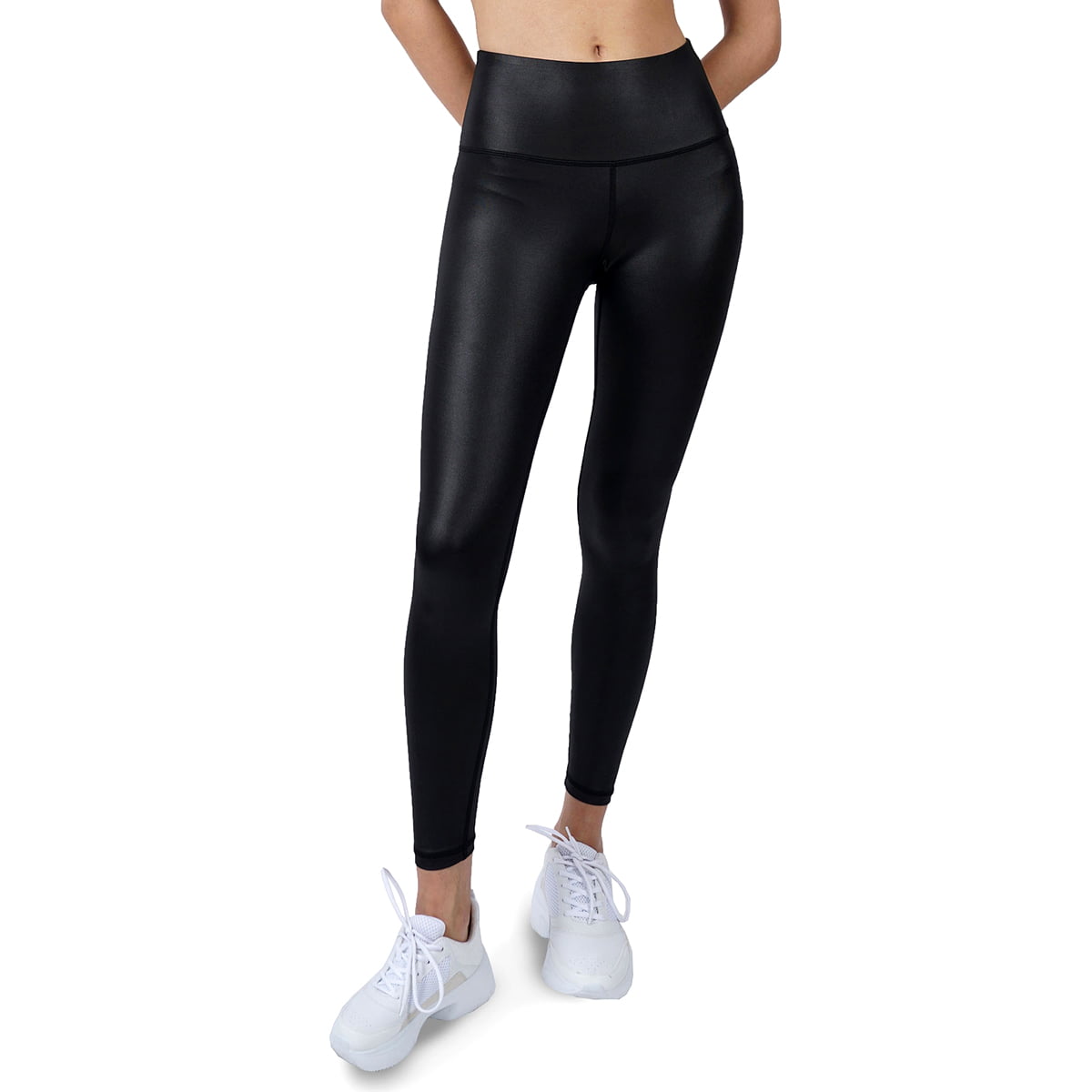 Lære replika amplitude Cover Girl Black Shiny Leather Look Yoga Workout Leggings, Large -  Walmart.com