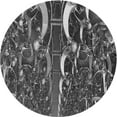 thumbnail image 1 of Ahgly Company Machine Washable Indoor Round Transitional Dark Gray Black Area Rugs, 8' Round, 1 of 7
